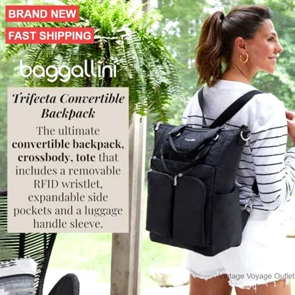 Lightweight Convertible Backpack Tote 15 RFID Travel Bag